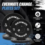 EVERYMATE Black Change Weight Plates 1.25LB 2.5LB 5LB Set Fractional Olympic Bumper Plates for Cross Training Steel Insert Strength Training - Image 5