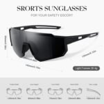 Polarized Sport Sunglasses for Men and Women, Lightweight TR90 Sun Glasses with UV Protection for Cycling Running - Image 3