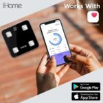 iHome Digital Bluetooth Smart Scale for Body Weight, Weight Scale, Including BMI, Body Fat, Muscle Mass, Batteries Included (Black Smart Bluetooth) - Image 3