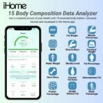 iHome Digital Bluetooth Smart Scale for Body Weight, Weight Scale, Including BMI, Body Fat, Muscle Mass, Batteries Included (Black Smart Bluetooth) - Image 4