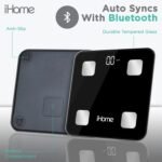 iHome Digital Bluetooth Smart Scale for Body Weight, Weight Scale, Including BMI, Body Fat, Muscle Mass, Batteries Included (Black Smart Bluetooth) - Image 5
