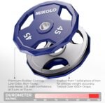 Mikolo Olympic Weights Set 2-Inch Rubber Coated Plates, 12-Sided Non-Roll Weight Plates Grip with 3 Handles for Home Gym, Strength Training, Single, Pair and Sets(5/10/15/25/35/45 LB) - Image 5