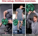 Mikolo Olympic Weights Set 2-Inch Rubber Coated Plates, 12-Sided Non-Roll Weight Plates Grip with 3 Handles for Home Gym, Strength Training, Single, Pair and Sets(5/10/15/25/35/45 LB) - Image 7