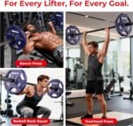 Mikolo Olympic Weights Set 2-Inch Rubber Coated Plates, 12-Sided Non-Roll Weight Plates Grip with 3 Handles for Home Gym, Strength Training, Single, Pair and Sets(5/10/15/25/35/45 LB) - Image 8