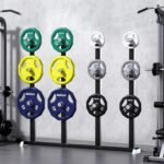 Mikolo Olympic Weights Set 2-Inch Rubber Coated Plates, 12-Sided Non-Roll Weight Plates Grip with 3 Handles for Home Gym, Strength Training, Single, Pair and Sets(5/10/15/25/35/45 LB) - Image 9