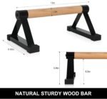Wood push up bars Parallettes bars Anti-slip Handstand Bars for Calisthenics, Fitness, Floor workouts Solid Wood with Sturdy Metal Bracket, Support 500 lbs - Image 3