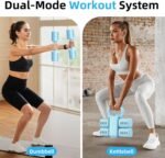 2-in-1 Adjustable Dumbbell Set, Upgraded 5 Levels Heavier Hand Weights for Women Men, Each 2.2/3.3/4.4/5.5/6.6lb, Convertible Weights Dumbbells and Kettlebell Set for Home Gym Exercise & Fitness - Image 3