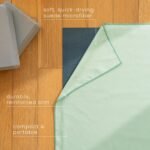 S&T INC. Yoga Mat Towel, Quick Dry Towel, Soft and Absorbent for Gym, Pilates, and Hot Yoga Mat, 2 Pack, 26.5 inches x 72 inches, Microfiber, Blue & Sage Green - Image 3