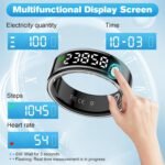 Smart Ring Health Tracker for Men/Women,Fitness Ring Sleep Tracker with LED Display Sreeen,Fast Charging,Health and Sleep Monitoring,Motion Tracking,Female Cycle,Waterproof(Black,9) - Image 5