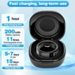 Smart Ring Health Tracker for Men/Women,Fitness Ring Sleep Tracker with LED Display Sreeen,Fast Charging,Health and Sleep Monitoring,Motion Tracking,Female Cycle,Waterproof(Black,9) - Image 6