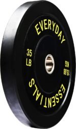 Signature Fitness 2" Olympic Bumper Plate Weight Plates with Steel Hub, 35LB, Single, Black - Image 3