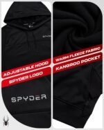 Spyder Men's Active Sweatshirt – Fitted Performance Tech Fleece Hoodie Sweatshirt – Workout Cold Weather Pullover (S-XL) - Image 3