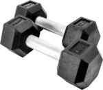 Rep Fitness Rubber Hex Dumbbell(s) - Singles (55LB +) and Pairs (5LB - 50LB) - Low Odor, Fully Knurled Handle - Image 3