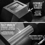 Rep Fitness Rubber Hex Dumbbell(s) - Singles (55LB +) and Pairs (5LB - 50LB) - Low Odor, Fully Knurled Handle - Image 4