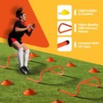 2x 20ft Agility Ladder Speed Training Set – Double Ladder Kit with 12 Cones, 4 Adjustable Hurdles, Jump Rope & Running Parachute | Agility Equipment for Soccer, Football, Basketball, Kids & Adults - Image 4