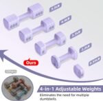 11LB Adjustable Dumbbell Set, 4 Levels Hand Weight Set for Women/Men Each 2.2/3.3/4.4/5.5LB, Weights Dumbbells for Home Gym Exercise & Fitness - Image 3