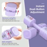 11LB Adjustable Dumbbell Set, 4 Levels Hand Weight Set for Women/Men Each 2.2/3.3/4.4/5.5LB, Weights Dumbbells for Home Gym Exercise & Fitness - Image 4