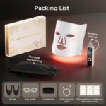 Red Light Therapy for Face-LED Face Mask Light Therapy with 3 Gears,2500mAh Battery,Remote Control,Infrared Red Light Therapy Mask for Home Working Travel Yoga Sleep - Image 4