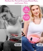 Portable Heating Pad for Period Cramps: Cordless Menstrual Heating Pad with 6 Heat Levels and 6 Massage Modes, 3s Fast Heating Gift for Women and Girl(Pink) - Image 3