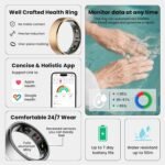 Smart Health Ring Sleep Health Tracker for Women Men with Heart Rate, Blood Oxygen, Sleep Monitor, Steps,Calories, 5ATM Waterproof for iPhone/Android, No Subscription Fee(Black, 9#) - Image 5