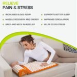 ProsourceFit Acupressure Mat and Pillow Set for Back/Neck Pain Relief and Muscle Relaxation, Orange - Image 5