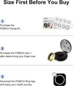 Smart Ring for Women Men- Sleep/Fitness/Stress/Heart Rate Tracker- Menstrual Records - 7 Days Battery Life - Wireless Charging - No APP Subscription - iOS & Android Compatible (Gold, Size 9) - Image 3