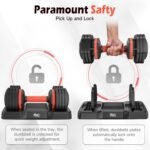 25LB 55LB Adjustable Dumbbells Set, 5LB to 25LB Dumbbell Pair,15LB to 55LB Weight Set of 2, Home Gym 50lbs/110lbs, Anti-Slip Handle for Exercise Equipment - Image 3
