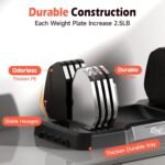 25LB 55LB Adjustable Dumbbells Set, 5LB to 25LB Dumbbell Pair,15LB to 55LB Weight Set of 2, Home Gym 50lbs/110lbs, Anti-Slip Handle for Exercise Equipment - Image 4