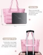 Tote Bag for Women, Puffy Tote Bag with Zipper, Large Quilted Shoulder Bag Handbag with Compartments - Image 5