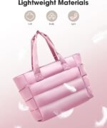 Tote Bag for Women, Puffy Tote Bag with Zipper, Large Quilted Shoulder Bag Handbag with Compartments - Image 7