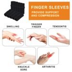 10 Pcs Black Finger Sleeves, Breathable Finger Brace, Compression Support for Arthritis, Thumb Splint for Relief Support Protector and Reliving Pain - Image 5