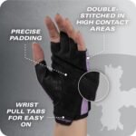 Harbinger Power Gloves 3.0 - Durable Half Finger Weightlifting Gloves with Adjustable Wrist Closure, Breathable Leather Palm, Small, Women's - Image 4