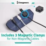 CHARGEWORX Magnetic Cable Organizer – Weighted Non-Adhesive Cord Holder with 3 Magnetic Clips for USB-C, Lightning & MagSafe Cables – Desk, Office & Nightstand Cable Management - Image 5