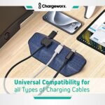 CHARGEWORX Magnetic Cable Organizer – Weighted Non-Adhesive Cord Holder with 3 Magnetic Clips for USB-C, Lightning & MagSafe Cables – Desk, Office & Nightstand Cable Management - Image 6