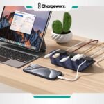CHARGEWORX Magnetic Cable Organizer – Weighted Non-Adhesive Cord Holder with 3 Magnetic Clips for USB-C, Lightning & MagSafe Cables – Desk, Office & Nightstand Cable Management - Image 7