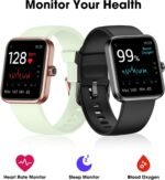 Smart Watch, Fitness Tracker with Heart Rate Monitor, Blood Oxygen, Sleep Tracker, 41mm Touchscreen Smartwatch for Android iOS Swimming Waterproof Pedometer Step Calories Tracker for Women Men - Image 3