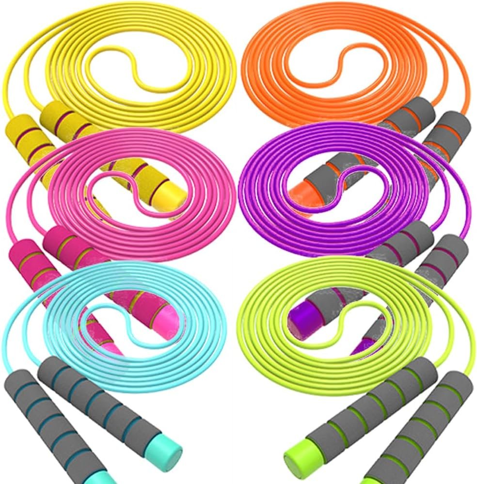 Adjustable Jump Ropes for Kids - Colorful Skipping Ropes with Soft Foam Handles - Ideal for Outdoor & Indoor Play, Fun Games Activity, Fitness, Exercise and Party Favors - Image 3
