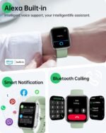 WMK Smart Watches for Women and Men - Smart Watch Compatible for iPhone Android Phone,Alexa,Call & Notification Alerts,Heart Rate & Sleep Monitor,3 ATM Waterproof 1.83 Inches Fitness Tracker - Image 3