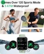WMK Smart Watches for Women and Men - Smart Watch Compatible for iPhone Android Phone,Alexa,Call & Notification Alerts,Heart Rate & Sleep Monitor,3 ATM Waterproof 1.83 Inches Fitness Tracker - Image 4