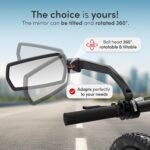 WITTKOP Bike mirror | Large HD field of vision | 360° rotatable & foldable | Mounting above & below | Break-proof & durable | ebike accessories, bike mirror handlebar mount, bicycle mirrors - Image 5