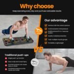 Push-up board, home gym, portable fitness equipment, Pilates bar, and 20 fitness accessories, including resistance bands and an ab wheel, for full-body workouts at home - Image 3
