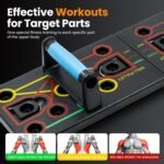 Push-up board, home gym, portable fitness equipment, Pilates bar, and 20 fitness accessories, including resistance bands and an ab wheel, for full-body workouts at home - Image 4