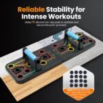 Push-up board, home gym, portable fitness equipment, Pilates bar, and 20 fitness accessories, including resistance bands and an ab wheel, for full-body workouts at home - Image 5