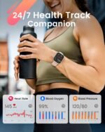 Smart Watch for Women Men Fitness: Smart Watch for iPhone&Android Bluetooth Call with SpO2 Sleep Heart Rate Monitor,IP68,Fitness Tracker with 120+Sport,Reloj Inteligente 30 Day+Battery Life, 2 Bands - Image 3