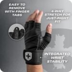 Harbinger Pro Wristwrap Gloves 3.0 - Enhanced Grip, Superior Wrist Support, Breathable 4-Way Stretch Lycra, Durable Leather Palm, Half-Finger Design for Weightlifting, Fitness Training, Women's - Image 8