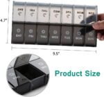 Mossime XL Large Daily Pill Organizer 2 Times a Day, Extra 7 Day Pill Box Am Pm, Weekly Day Night Vitamin Holder, Medicine Organizer, Big Pill Container, Medication Dispenser 14 Compartments - Image 4