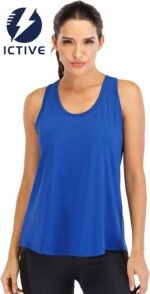 ICTIVE Workout Tops for Women Loose Fit Racerback Mesh Backless Muscle Tank Running Shirts - Image 3