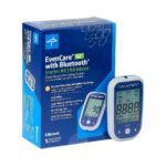 Medline EvenCare G2 Blood Glucose Monitoring Meter with Bluetooth Connectivity Starter Kit with Reusable Lancing Device, 10 Lancets, 10 Test Strips, User's Guide, and Carrying Case - Image 3