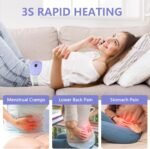 LISACOOL Portable Ccordless Heating Pad for Period Cramps Electric Waist Belt Device Portable Heatings Pad with 3 Heat Levels and 3 Massage Modes Birthday Gifts for Women and Girls (Purple) - Image 3