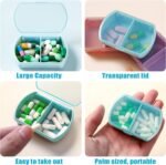 6PCS Small Pill Case Travel Pill Box Cute Pill Organizer for Purse Portable Daily Medicine Organizer 2 Compartment Pill Holder for Vitamins, Fish Oil, Supplements - Image 4